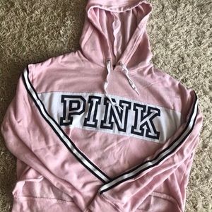PINK crop top hoodie